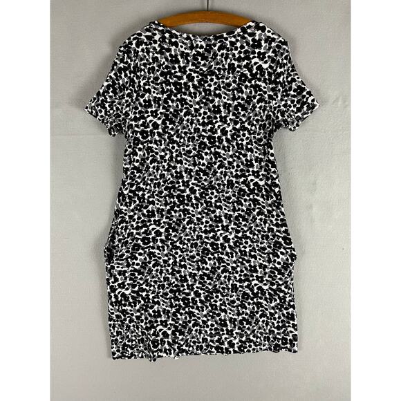 Ellen Tracy Medium Cap Sleeve Dress with Pockets Black Gray Animal Print - Picture 9 of 10